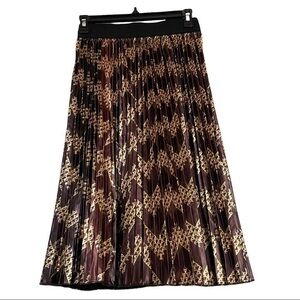 Lularoe Holiday Elegant  Pleated Gold Black A-Line JILL Skirt Size XS NWT #4813